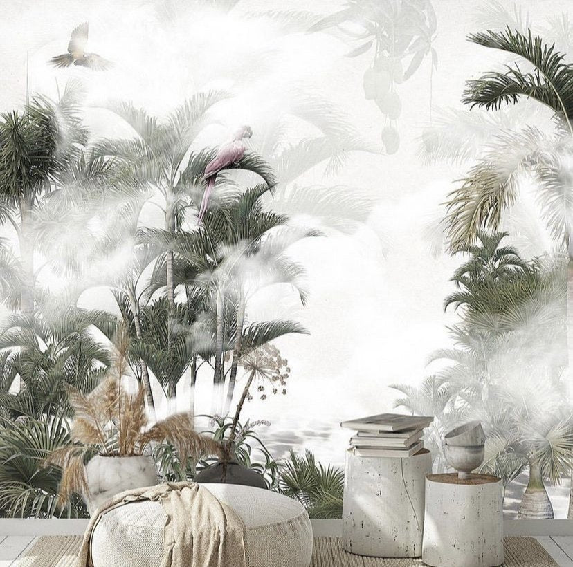 Feathers & Tropical Wallpaper