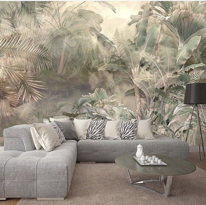 Feathers & Tropical Wallpaper