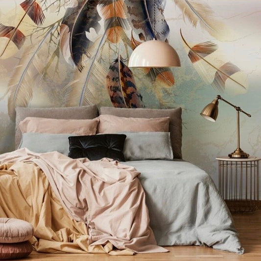 Feathers & Tropical Wallpaper