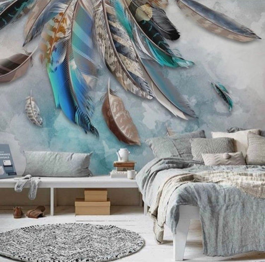 Feathers & Tropical Wallpaper