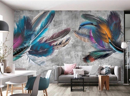 Feathers & Tropical Wallpaper