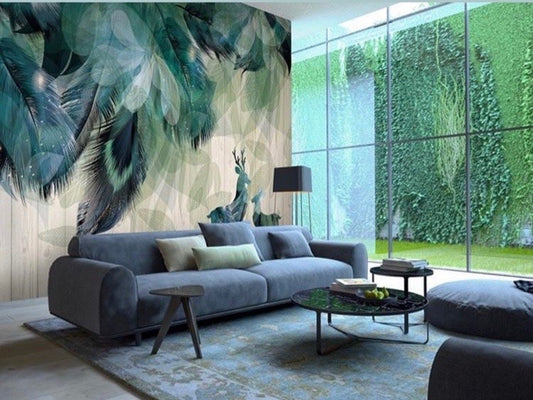 Feathers & Tropical Wallpaper