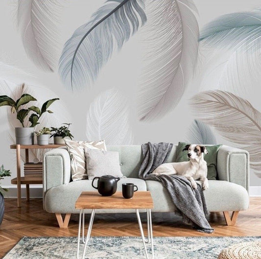 Feathers & Tropical Wallpaper