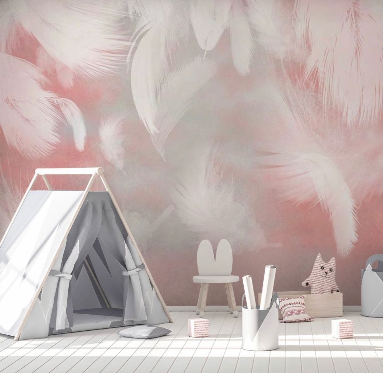 Feathers & Tropical Wallpaper