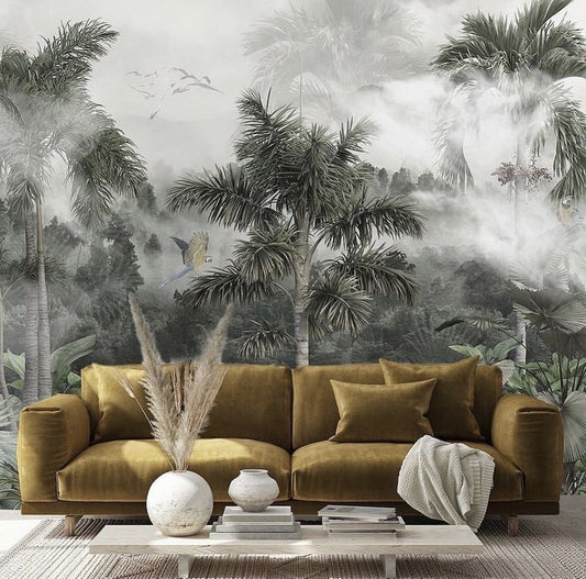 Feathers & Tropical Wallpaper