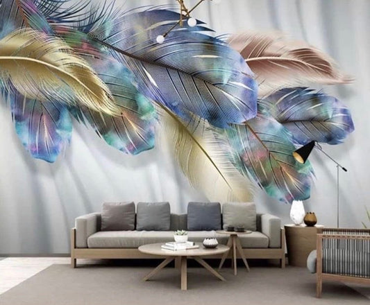 Feathers & Tropical Wallpaper