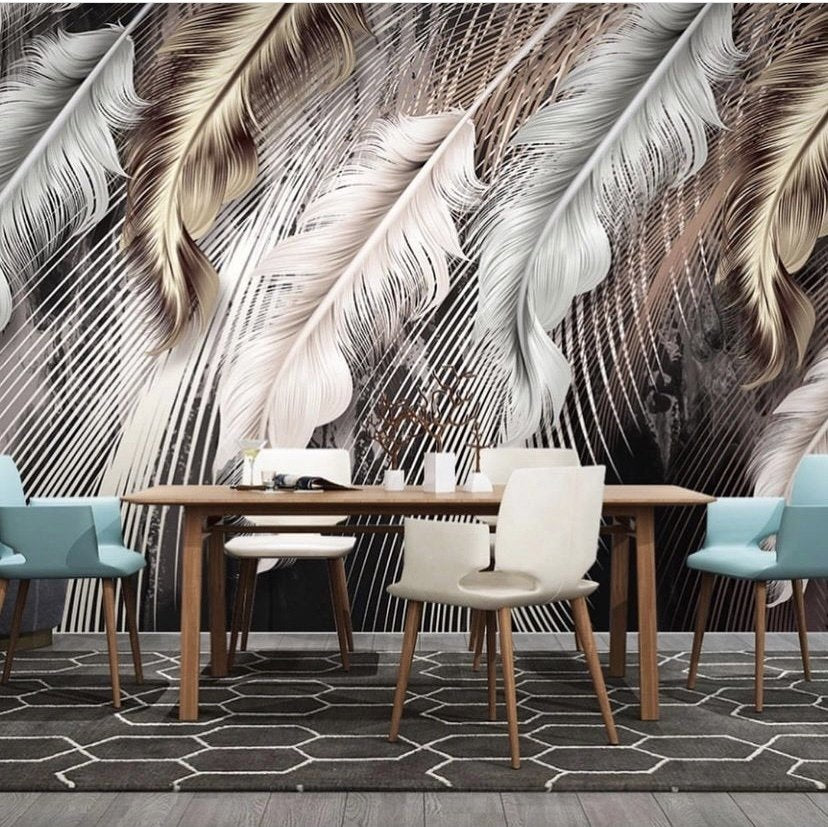 Feathers & Tropical Wallpaper