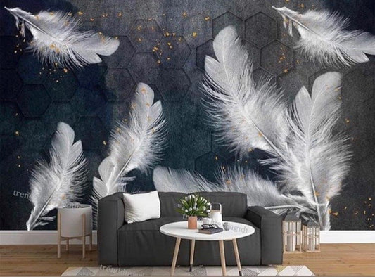 Feathers & Tropical Wallpaper