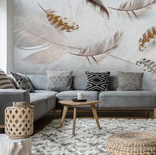 Feathers & Tropical Wallpaper